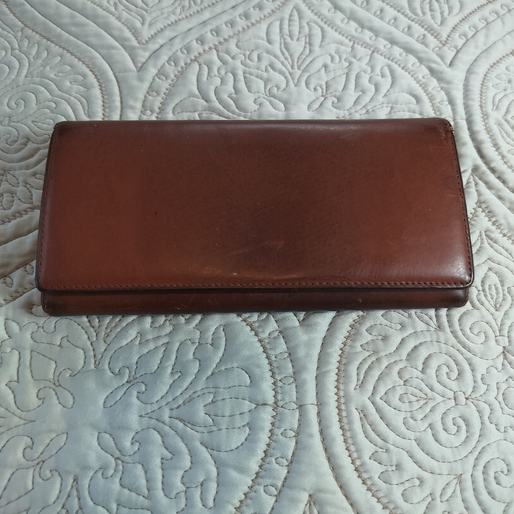 2/$30 Wilsons‎ Leather Pelle Studio Brown Distressed Leather Wallet OS